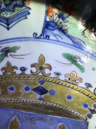 A Chinese famille verte 'Provinces' dish with the arms of France, Kangxi/Yongzheng